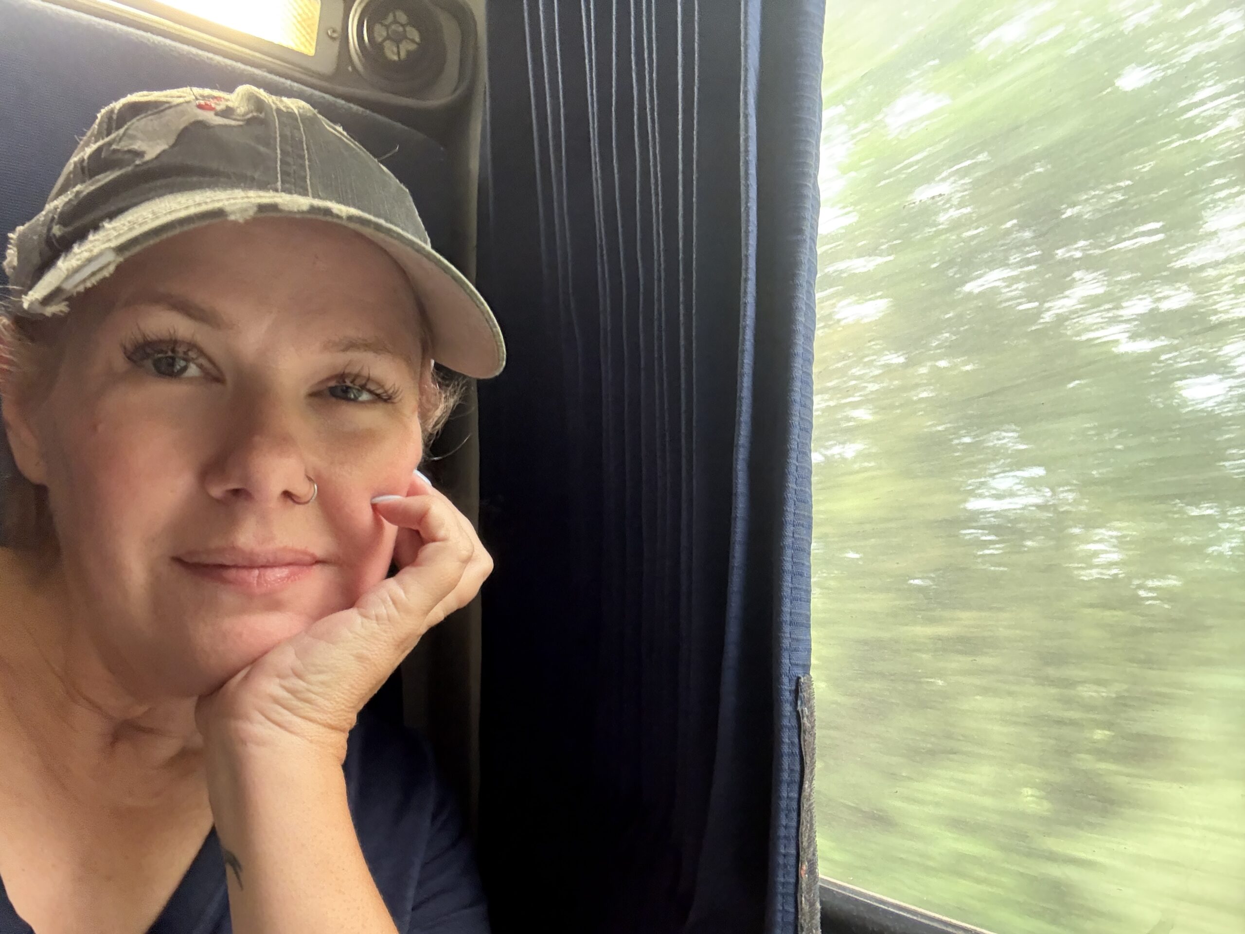 selfie on train