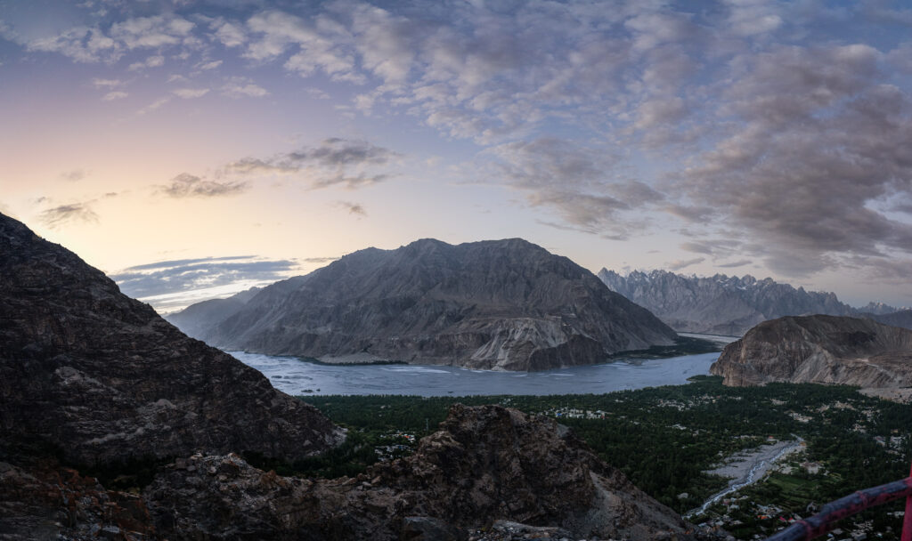 view of Khaplu Valley from the observation point at the Thorqsi Khan Upper Fort